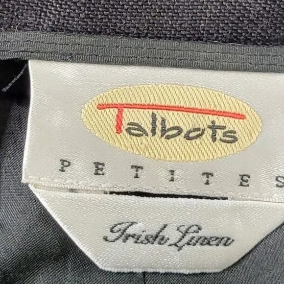 Talbots Maxi Skirt Women Size 6P Black Irish Linen Full Button Front Lined - Picture 4 of 7